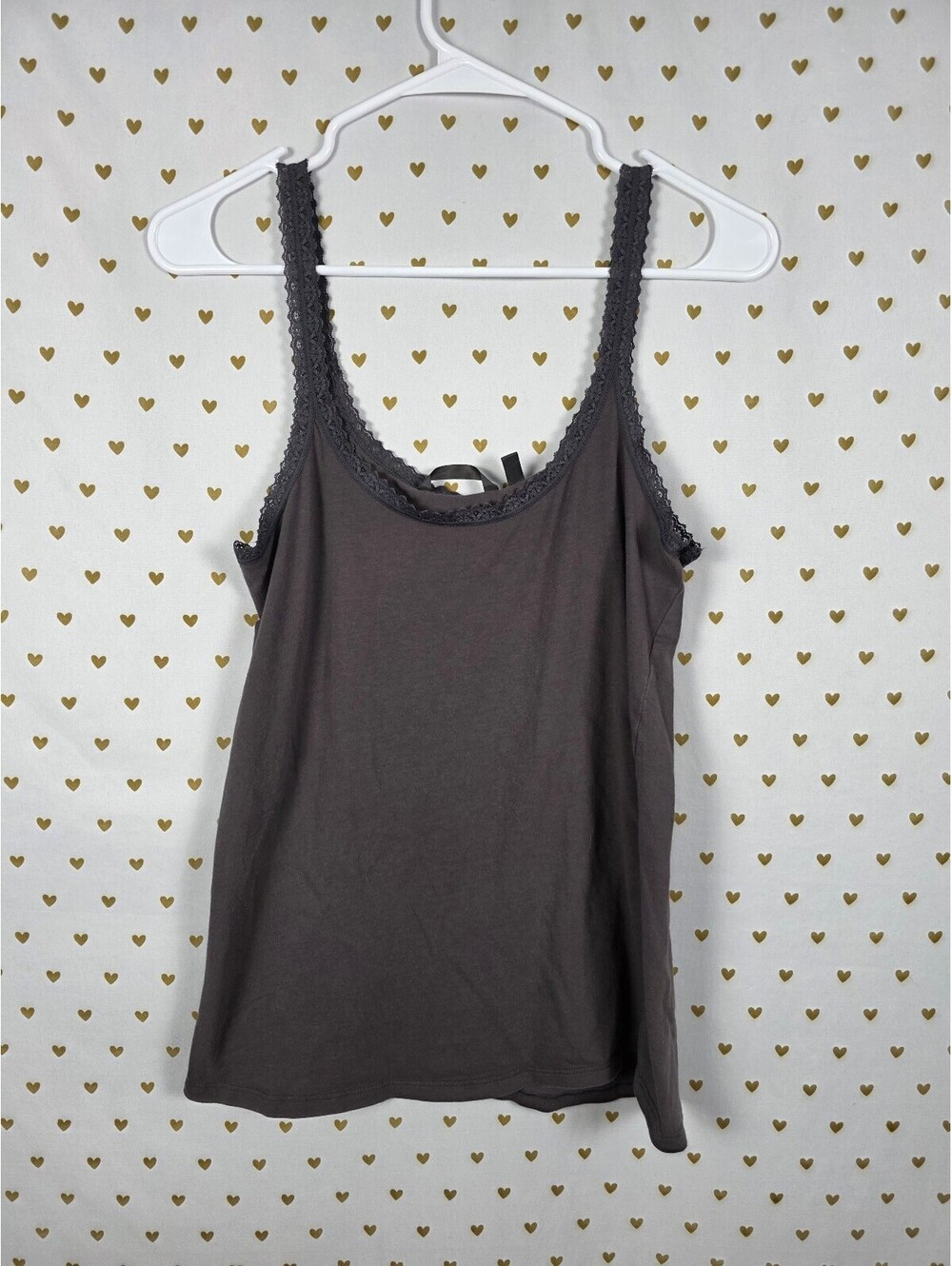 Victorias Secret Grey Lace Lined Cami tank Top Grey MEDIUM